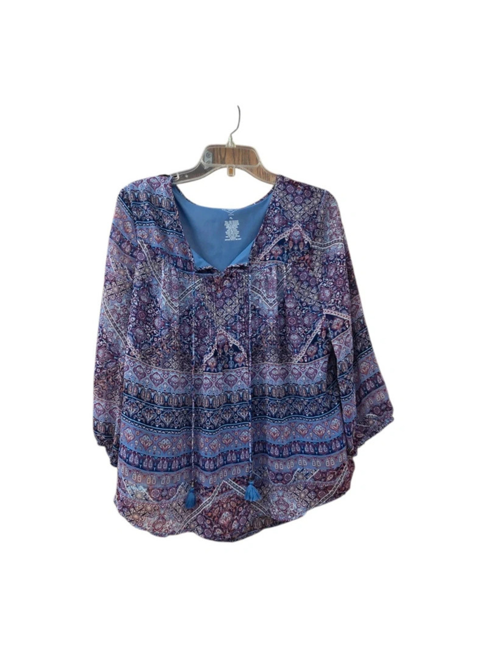 St. John's bay blue & red blouse
